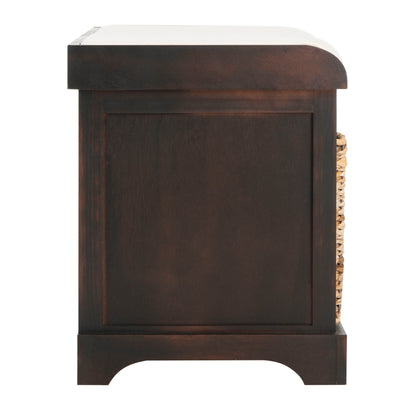 Banc de rangement tressé Euphemia marron SAFAVIEH - 33,5 x 16,1 x 19,9 - 34 L x 16 P x 20 H