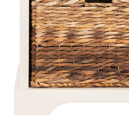 Banc de rangement tressé Euphemia marron SAFAVIEH - 33,5 x 16,1 x 19,9 - 34 L x 16 P x 20 H