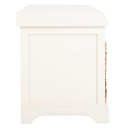 Banc de rangement tressé Euphemia marron SAFAVIEH - 33,5 x 16,1 x 19,9 - 34 L x 16 P x 20 H