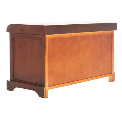 Banc de rangement tressé Euphemia marron SAFAVIEH - 33,5 x 16,1 x 19,9 - 34 L x 16 P x 20 H