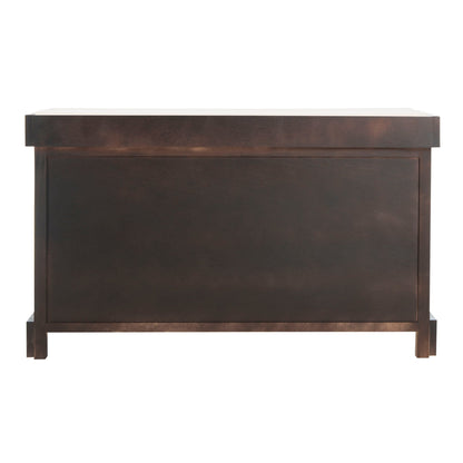 Banc de rangement tressé Euphemia marron SAFAVIEH - 33,5 x 16,1 x 19,9 - 34 L x 16 P x 20 H