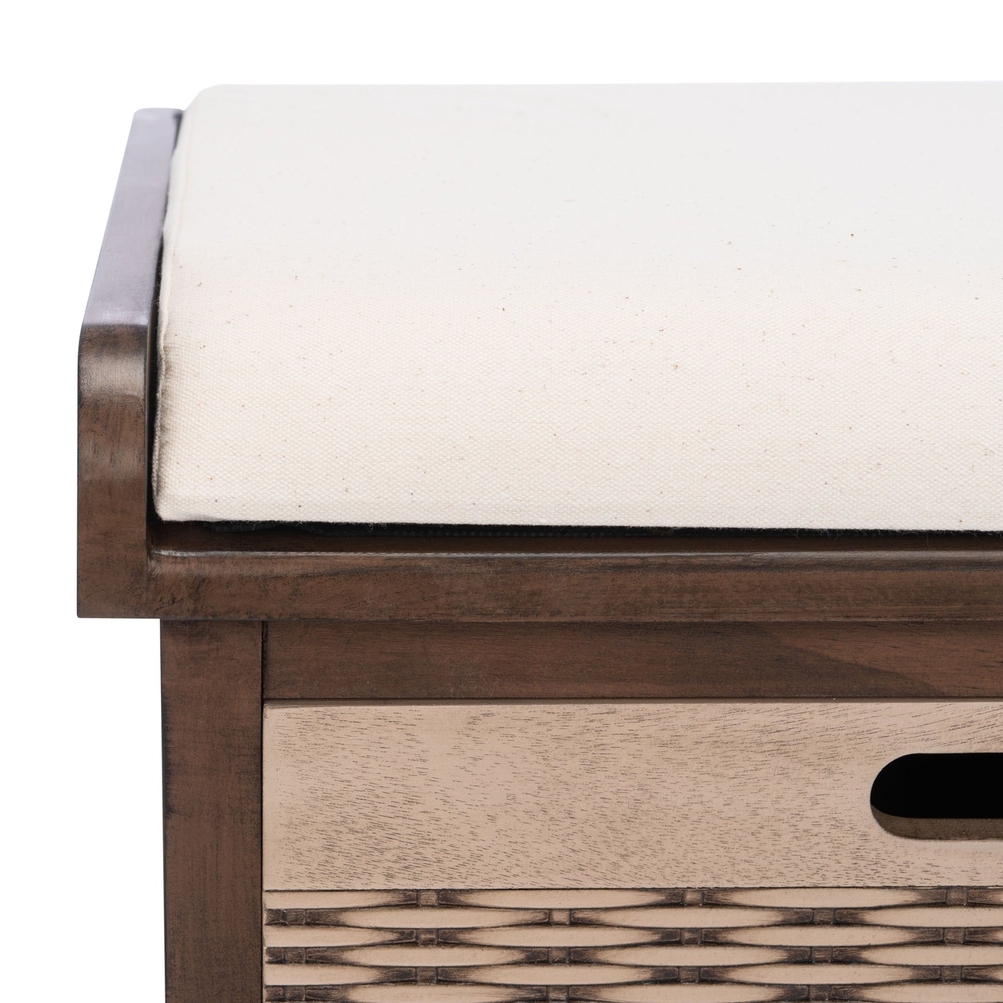 Banc de rangement 3 tiroirs avec coussins SAFAVIEH Fiorello - 47,3 l x 15 L x 19 H - 47 L x 15 P x 19 H