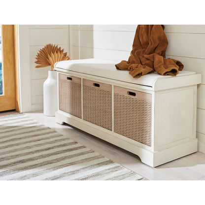 Banc de rangement 3 tiroirs avec coussins SAFAVIEH Fiorello - 47,3 l x 15 L x 19 H - 47 L x 15 P x 19 H