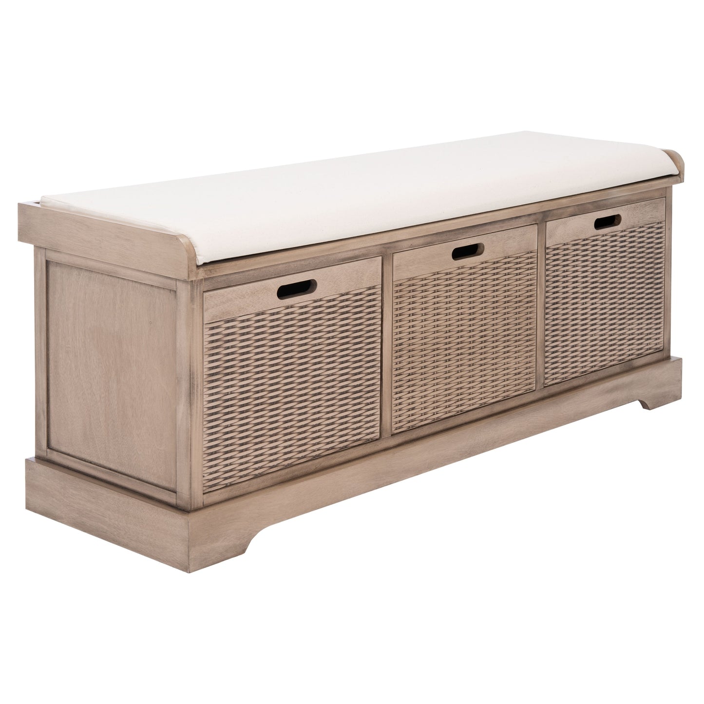 Banc de rangement 3 tiroirs avec coussins SAFAVIEH Fiorello - 47,3 l x 15 L x 19 H - 47 L x 15 P x 19 H
