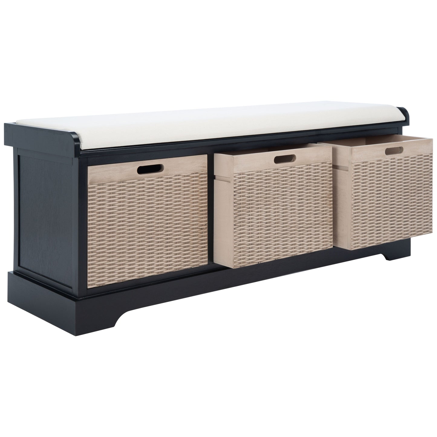 Banc de rangement 3 tiroirs avec coussins SAFAVIEH Fiorello - 47,3 l x 15 L x 19 H - 47 L x 15 P x 19 H