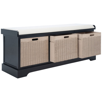 Banc de rangement 3 tiroirs avec coussins SAFAVIEH Fiorello - 47,3 l x 15 L x 19 H - 47 L x 15 P x 19 H