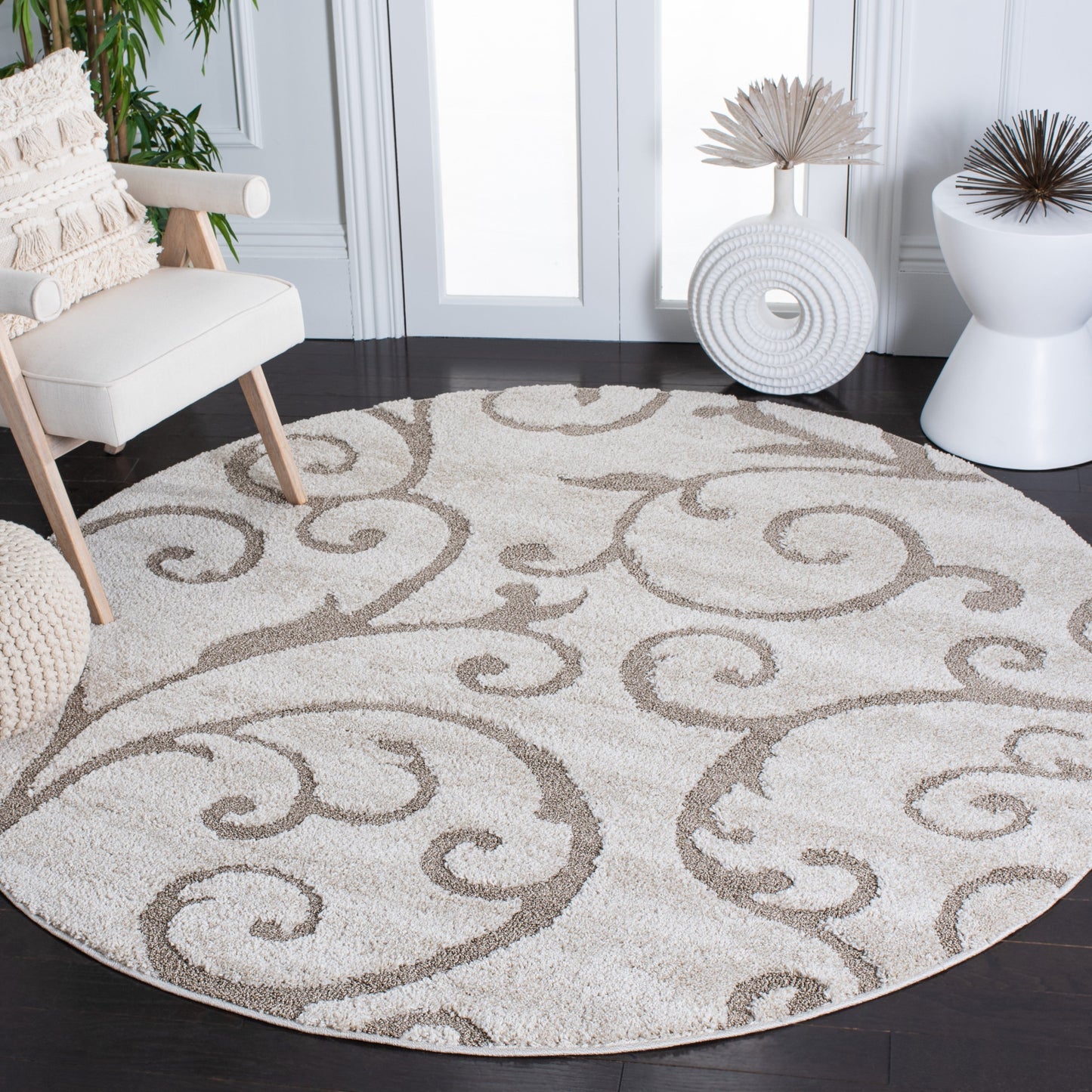 Tapis texturé SAFAVIEH Florida Ryung Shag Scroll de 3 cm d'épaisseur