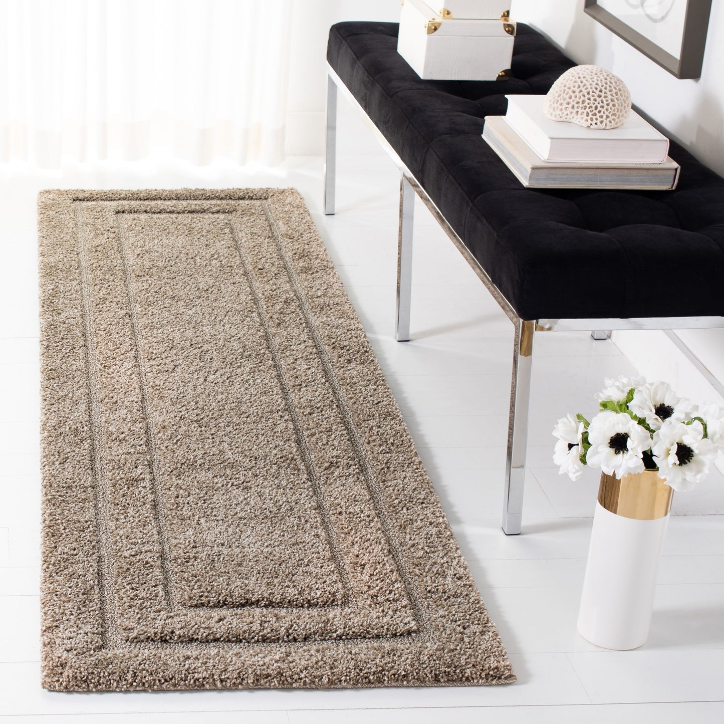 Tapis SAFAVIEH Florida Shag Antigoni Border de 3 cm d'épaisseur