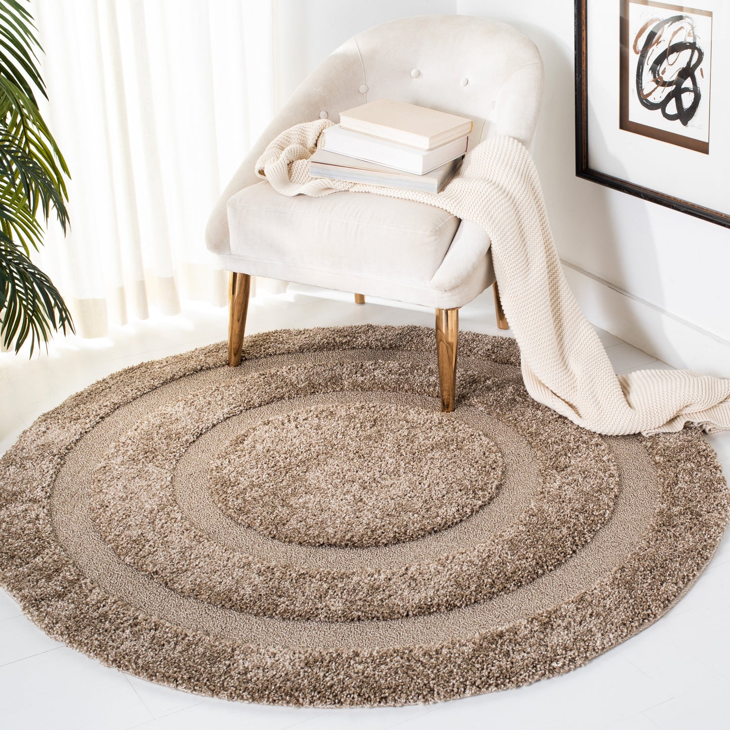 Tapis SAFAVIEH Florida Shag Antigoni Border de 3 cm d'épaisseur