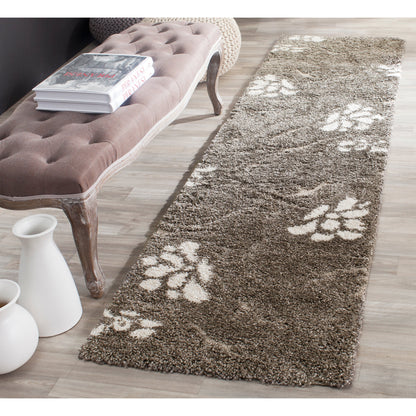 Tapis SAFAVIEH Florida Shag Ariette à motif floral et volutes, d'une épaisseur de 3 cm (1,2 pouce).
