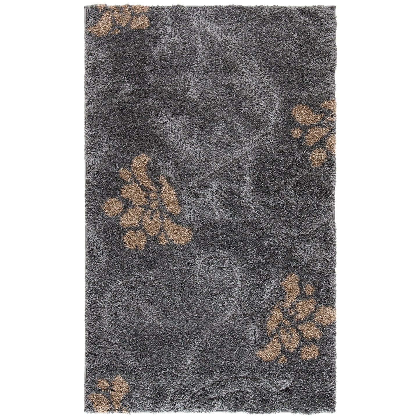 Tapis SAFAVIEH Florida Shag Ariette à motif floral et volutes, d'une épaisseur de 3 cm (1,2 pouce).