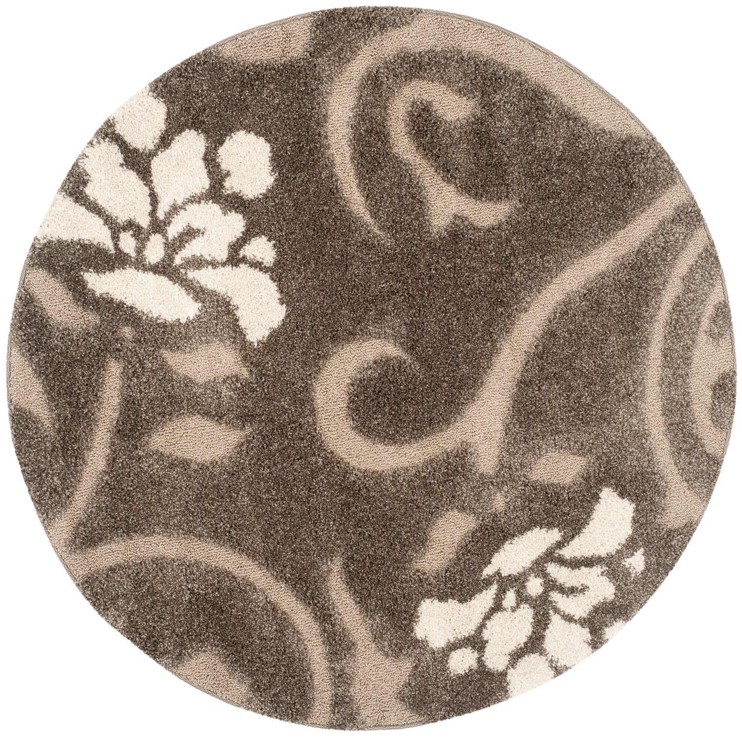 Tapis SAFAVIEH Florida Shag Ariette à motif floral et volutes, d'une épaisseur de 3 cm (1,2 pouce).