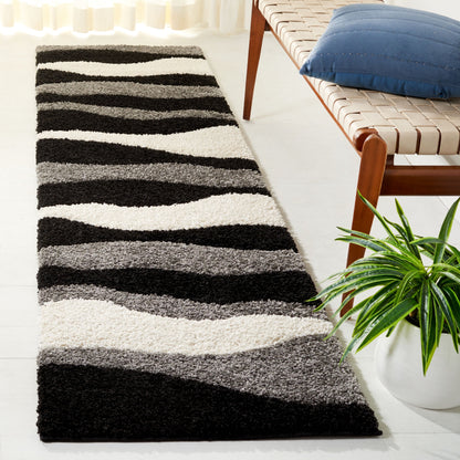 Tapis SAFAVIEH Florida Shag Melahat Abstract Wave de 3 cm d'épaisseur