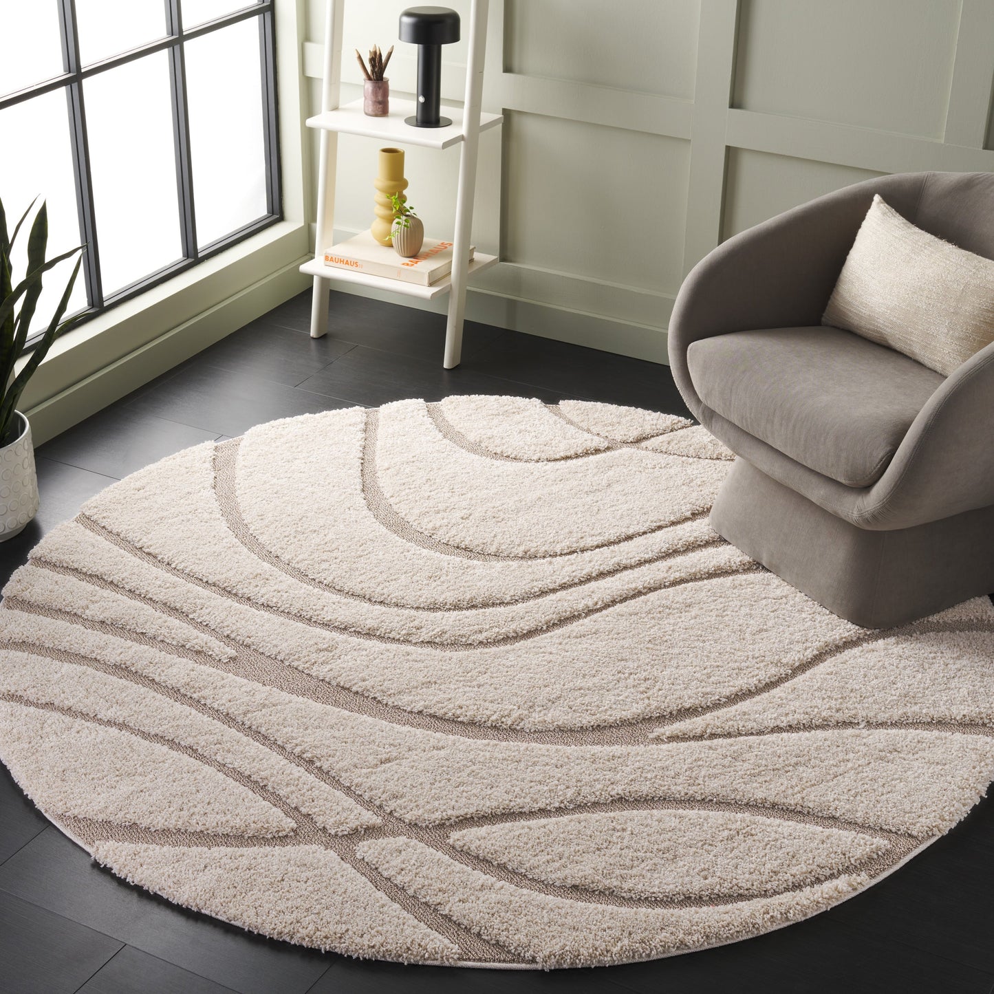 Tapis SAFAVIEH Florida Shag Staka Abstract Waves de 3 cm d'épaisseur