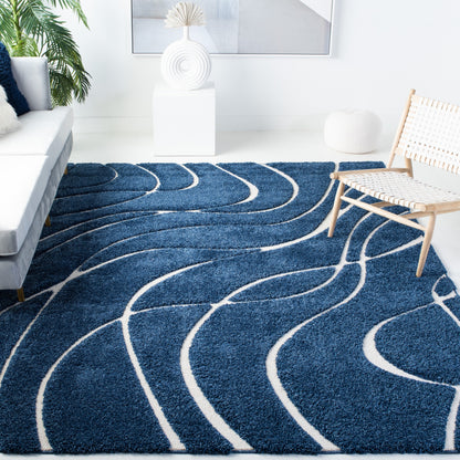 Tapis SAFAVIEH Florida Shag Staka Abstract Waves de 3 cm d'épaisseur