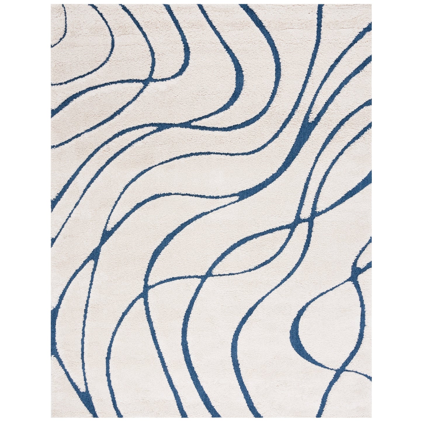 Tapis SAFAVIEH Florida Shag Staka Abstract Waves de 3 cm d'épaisseur