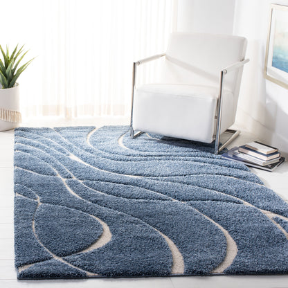 Tapis SAFAVIEH Florida Shag Staka Abstract Waves de 3 cm d'épaisseur