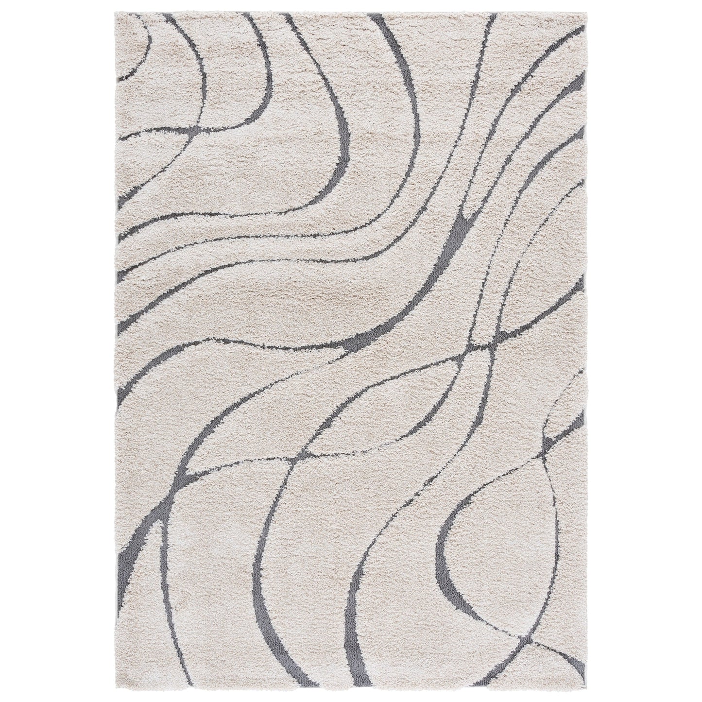 Tapis SAFAVIEH Florida Shag Staka Abstract Waves de 3 cm d'épaisseur
