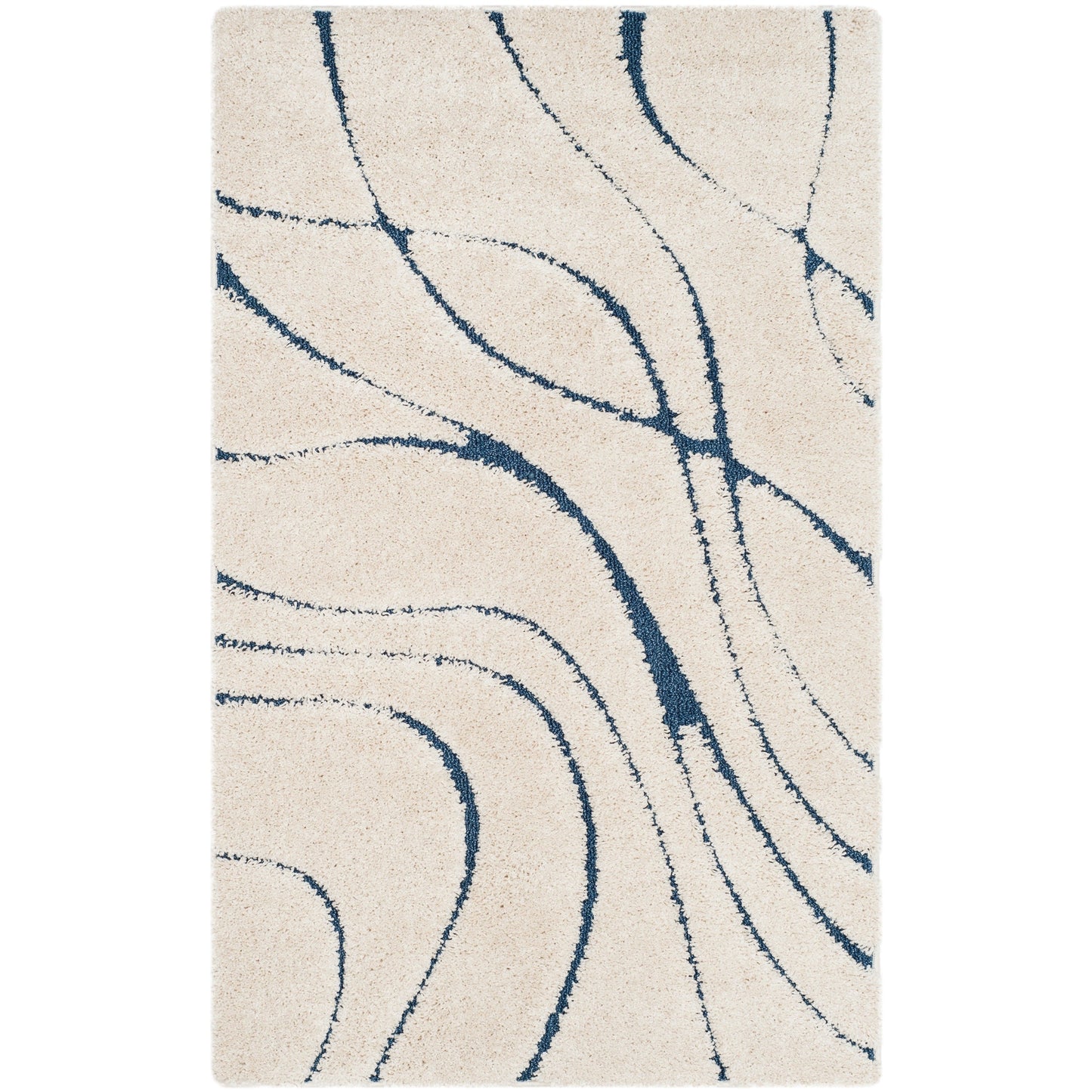 Tapis SAFAVIEH Florida Shag Staka Abstract Waves de 3 cm d'épaisseur
