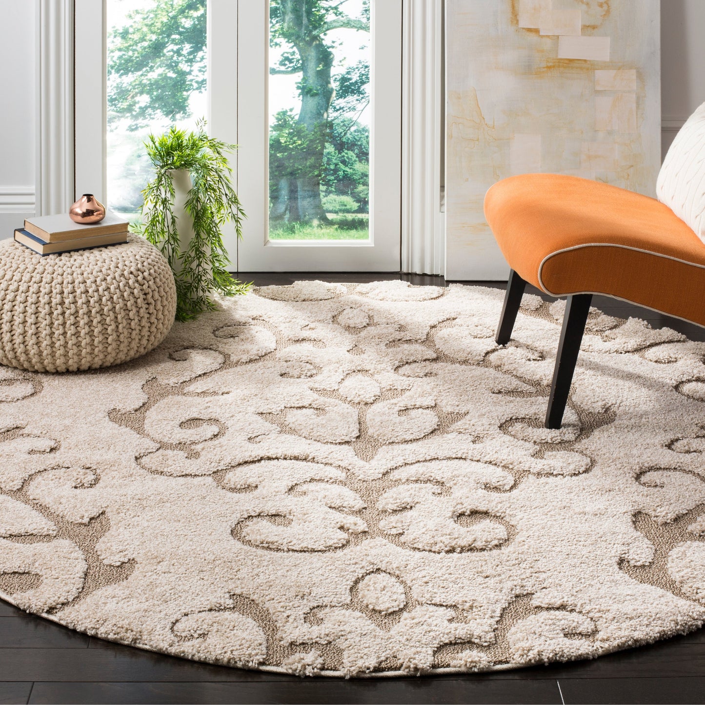 Tapis SAFAVIEH Florida Shag Tjabbe Scroll Area de 3 cm d'épaisseur