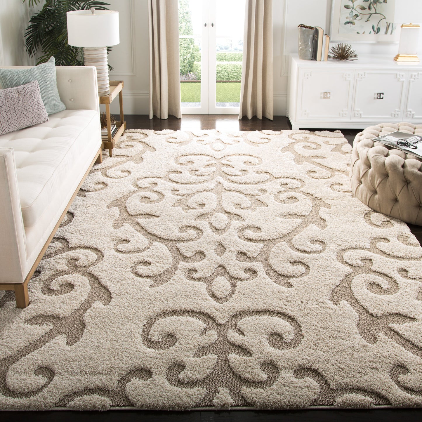 Tapis SAFAVIEH Florida Shag Tjabbe Scroll Area de 3 cm d'épaisseur