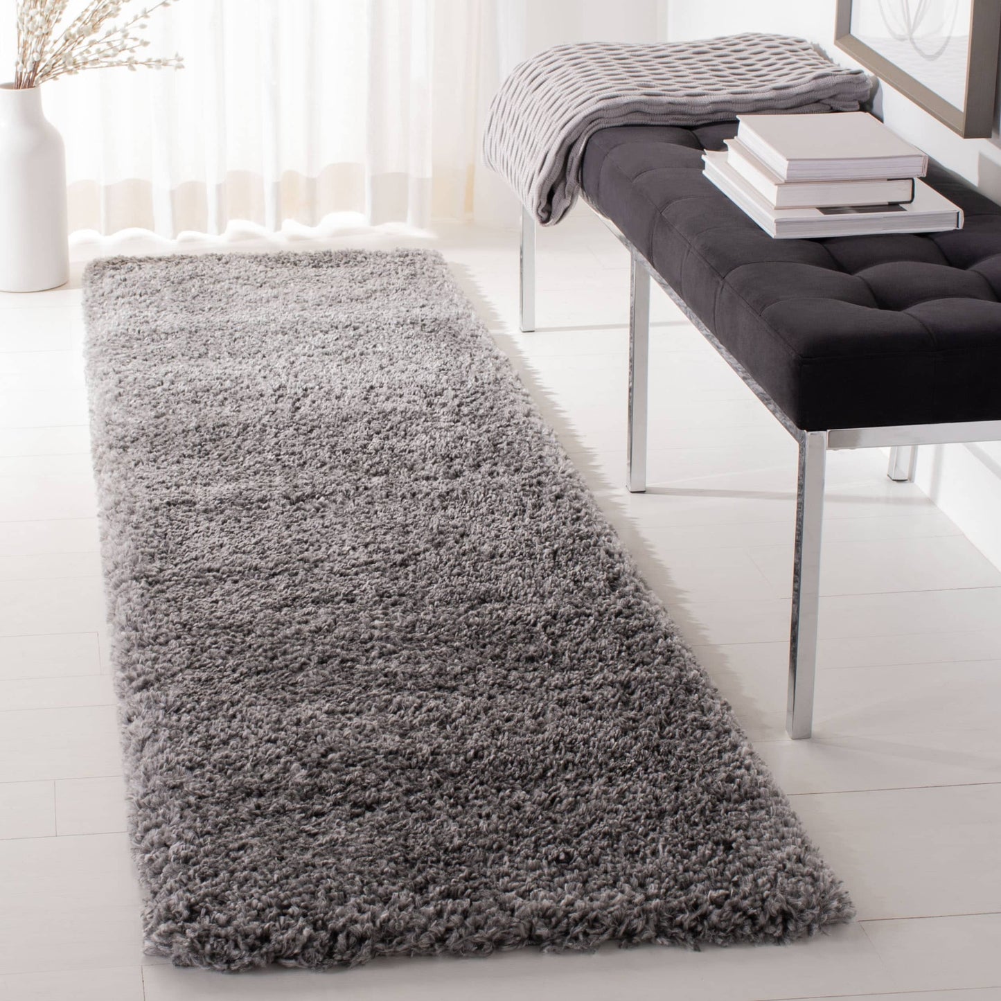 Tapis SAFAVIEH Fontana Shag Dagi uni de 5 cm d'épaisseur