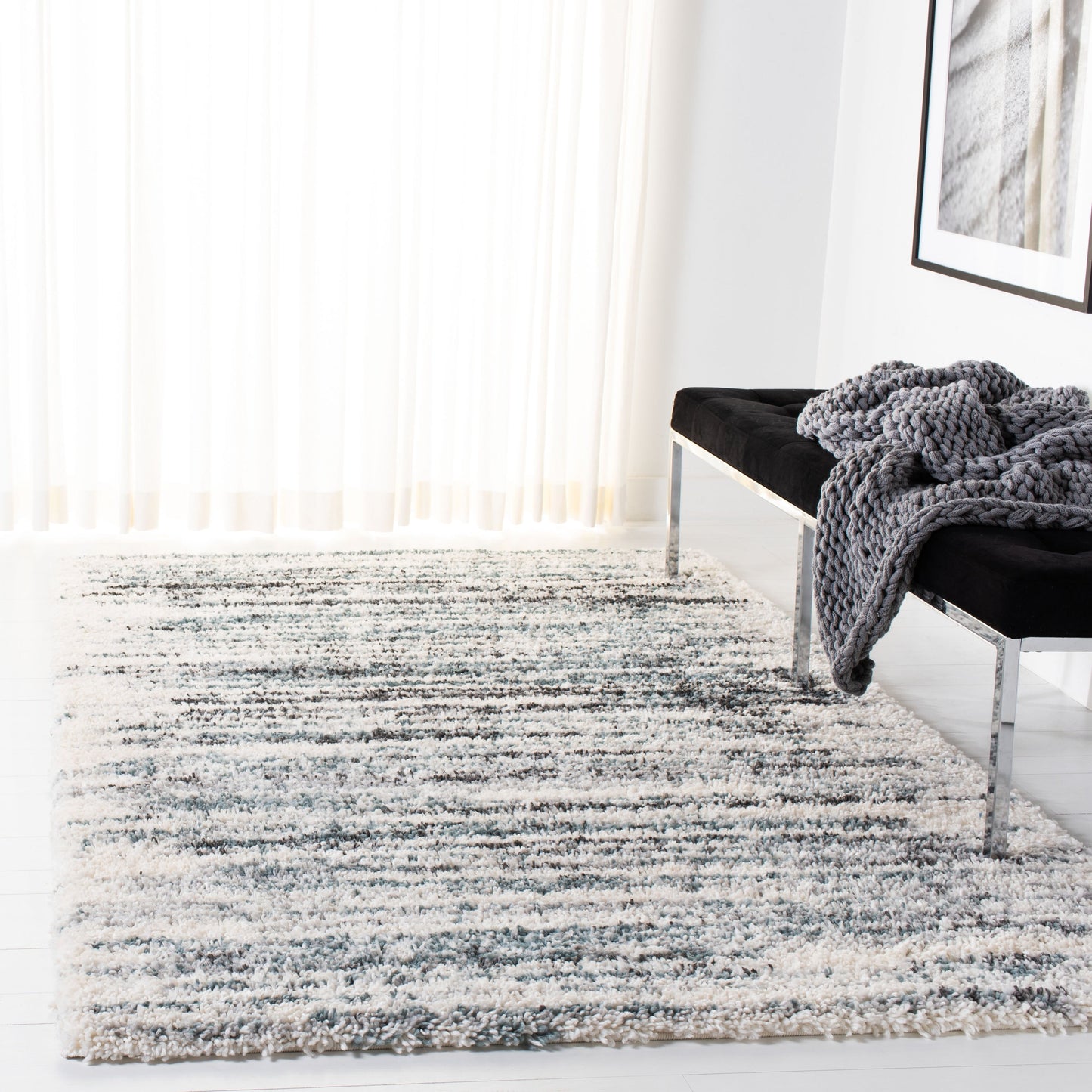 Tapis SAFAVIEH Fontana Shag Fatema Moderne Abstrait 5 cm d'épaisseur