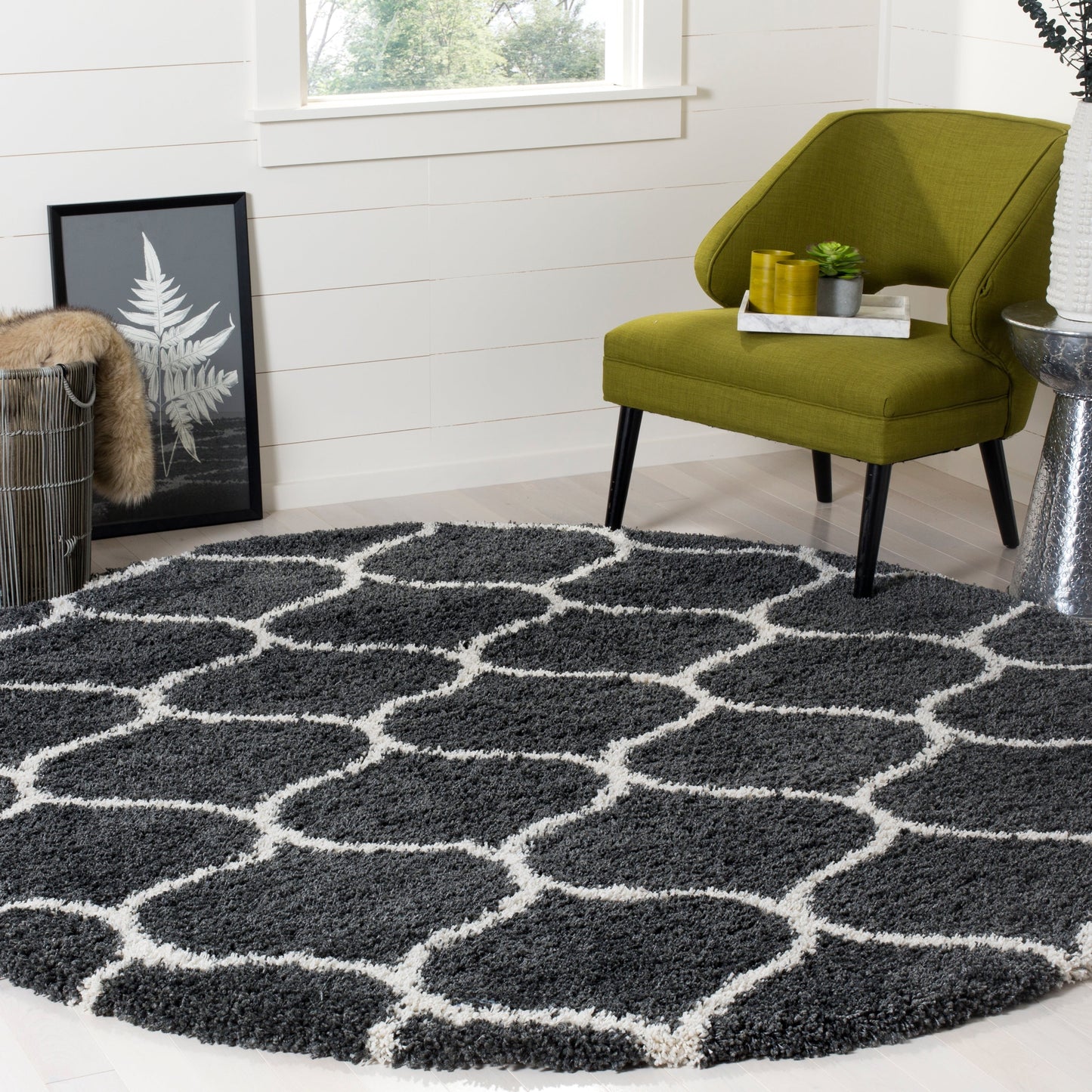 Tapis SAFAVIEH Hudson Shag Pushpa Trellis de 5 cm d'épaisseur