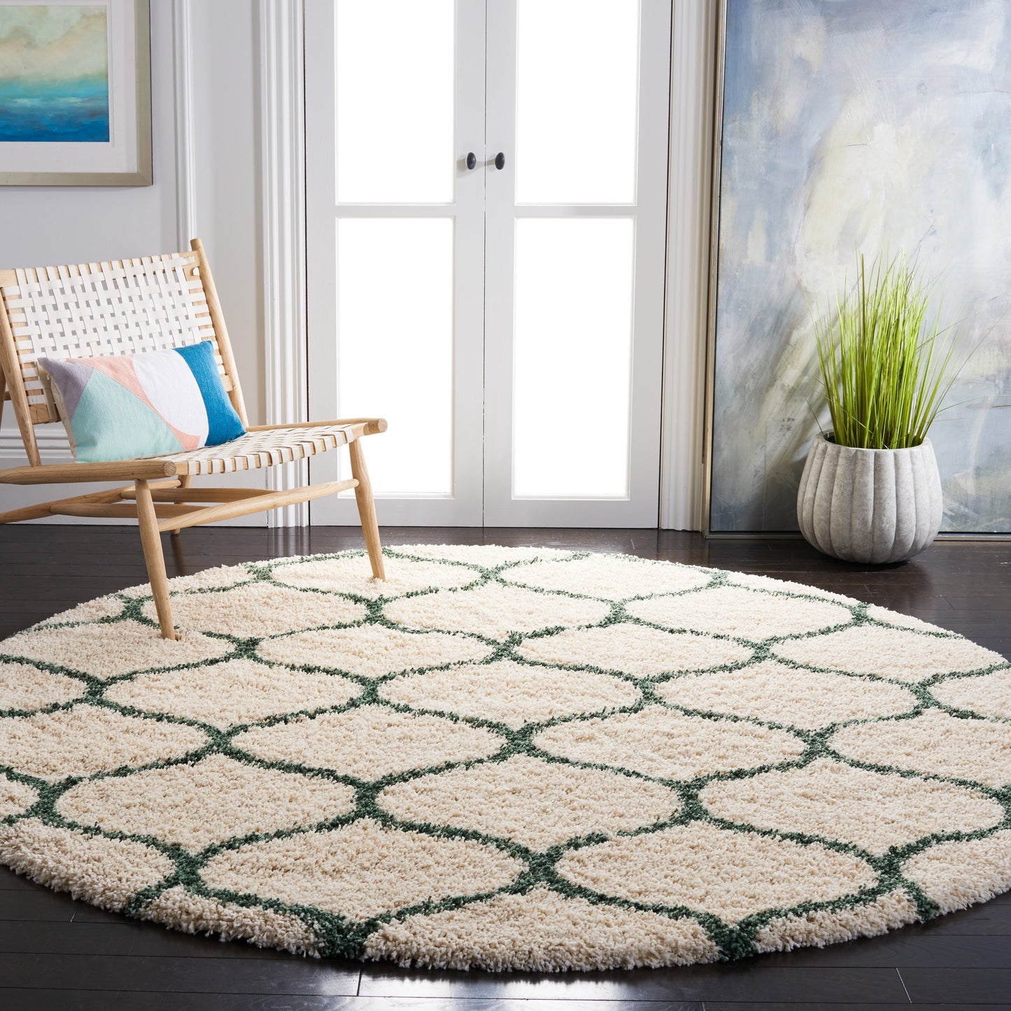 Tapis SAFAVIEH Hudson Shag Pushpa Trellis de 5 cm d'épaisseur