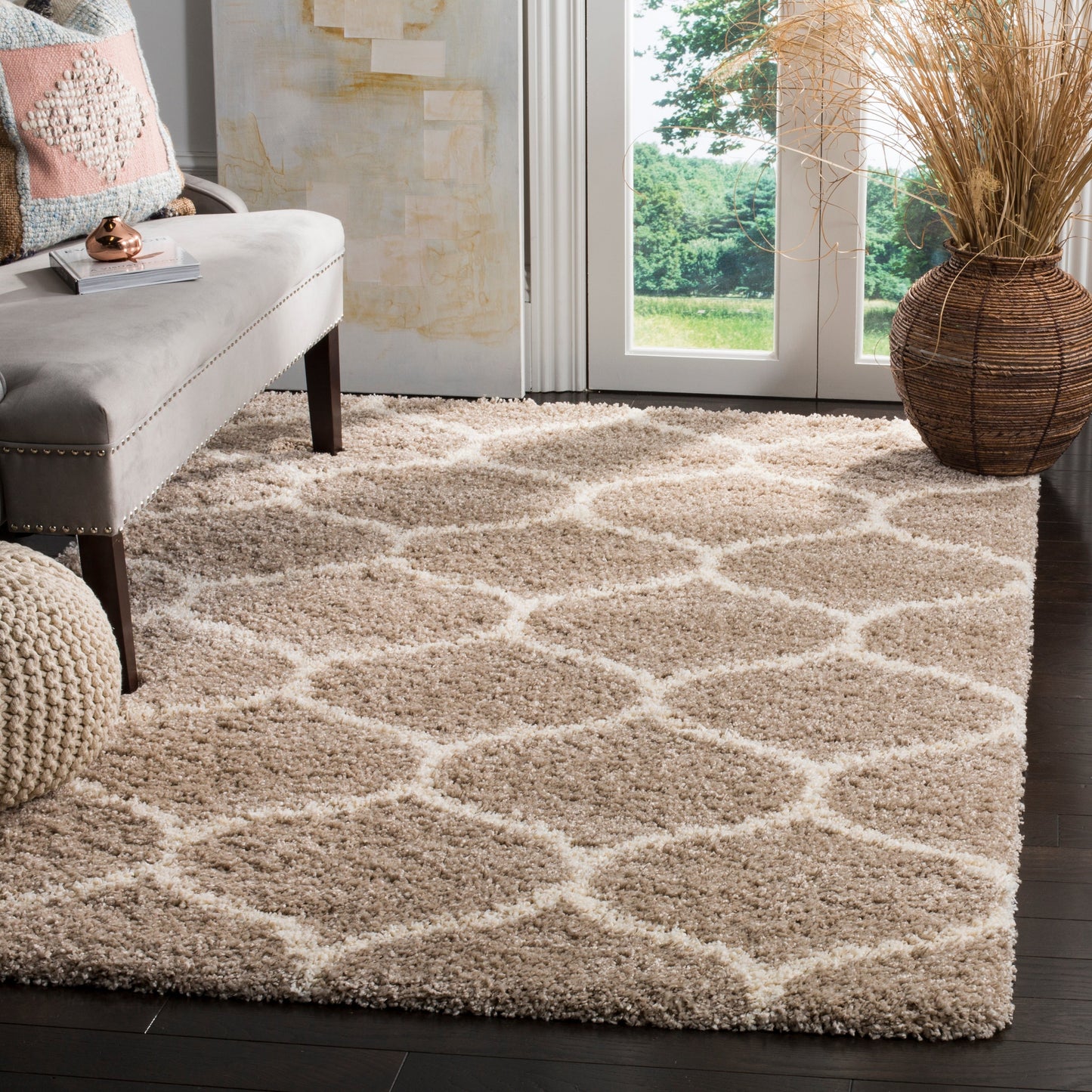 Tapis SAFAVIEH Hudson Shag Pushpa Trellis de 5 cm d'épaisseur