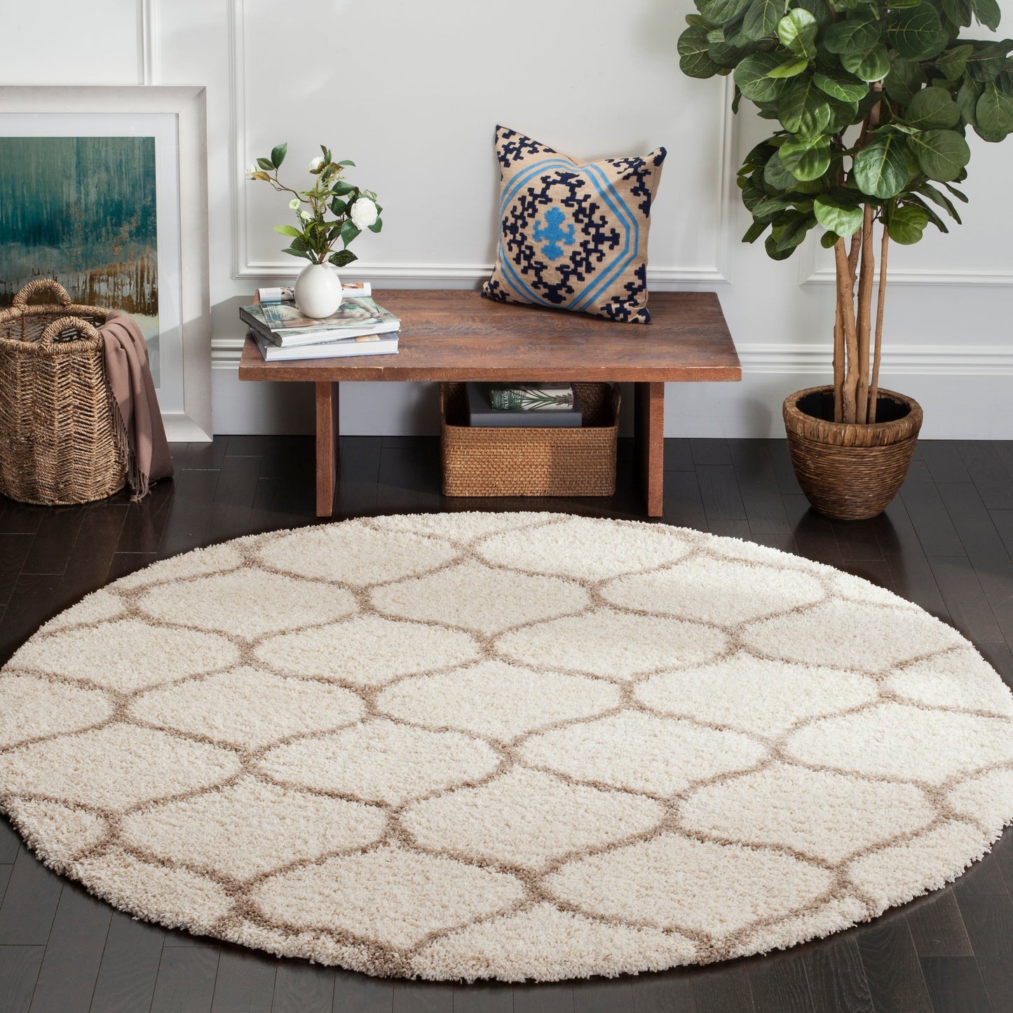 Tapis SAFAVIEH Hudson Shag Pushpa Trellis de 5 cm d'épaisseur