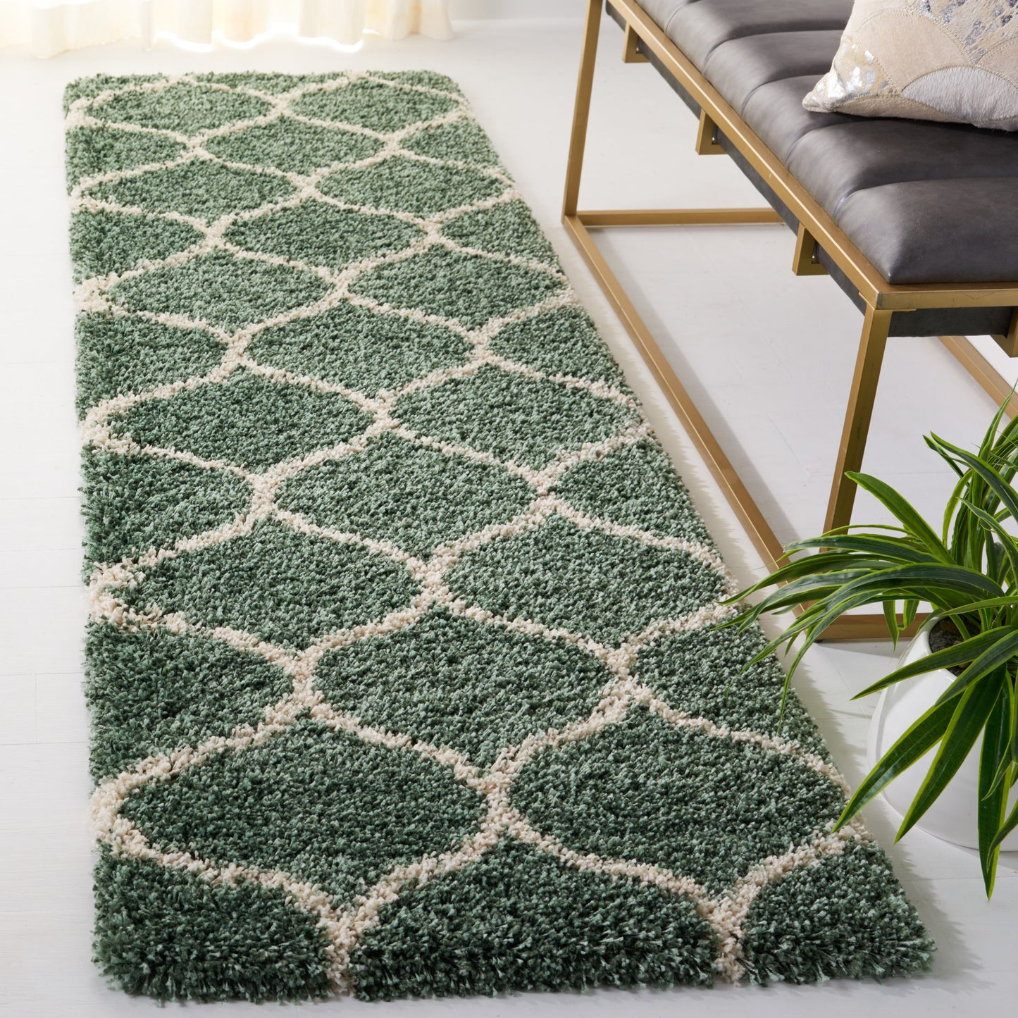 Tapis SAFAVIEH Hudson Shag Pushpa Trellis de 5 cm d'épaisseur