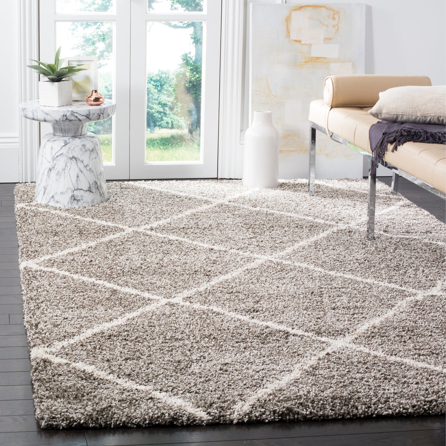 Tapis SAFAVIEH Hudson Shag Raili Diamond Trellis de 5 cm d'épaisseur