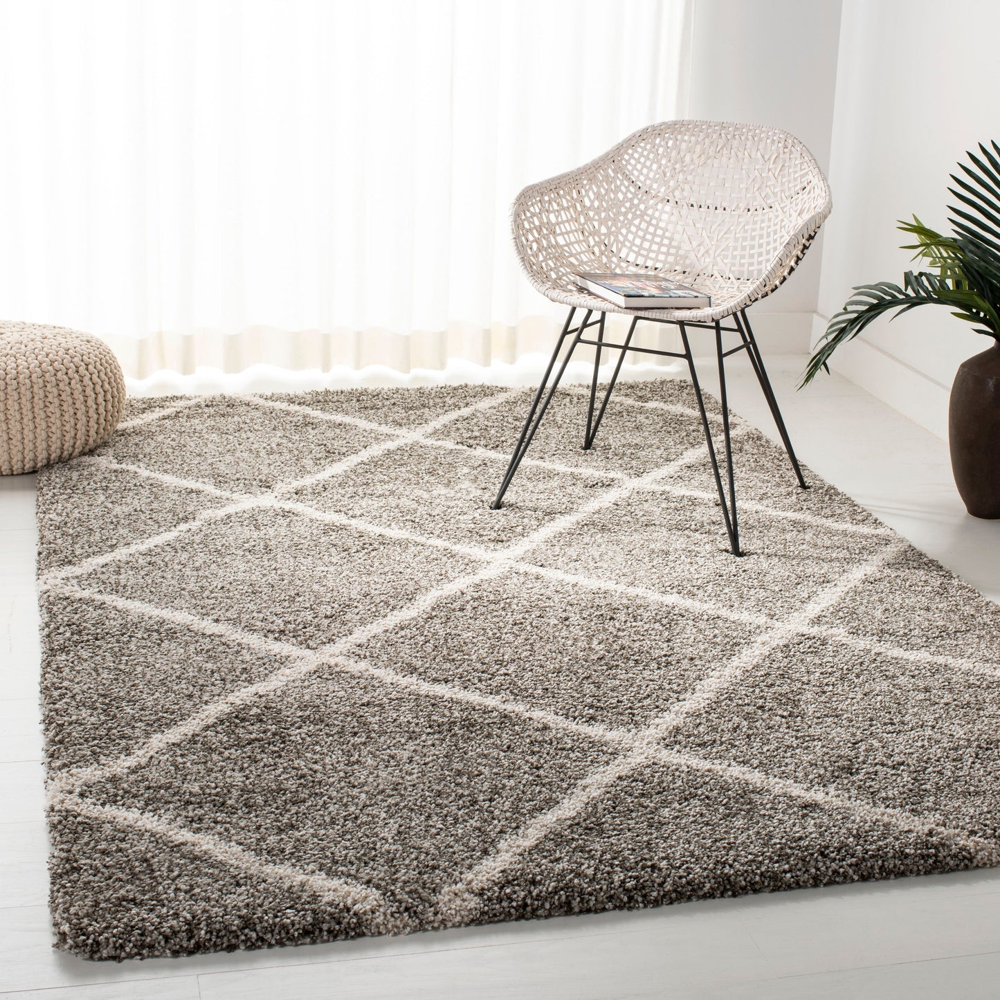 Tapis SAFAVIEH Hudson Shag Raili Diamond Trellis de 5 cm d'épaisseur