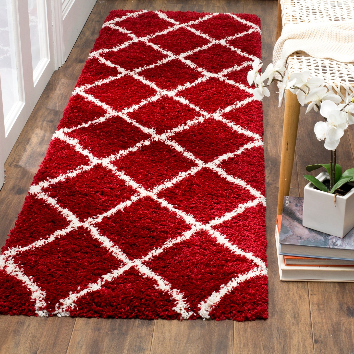 Tapis SAFAVIEH Hudson Shag Raili Diamond Trellis de 5 cm d'épaisseur