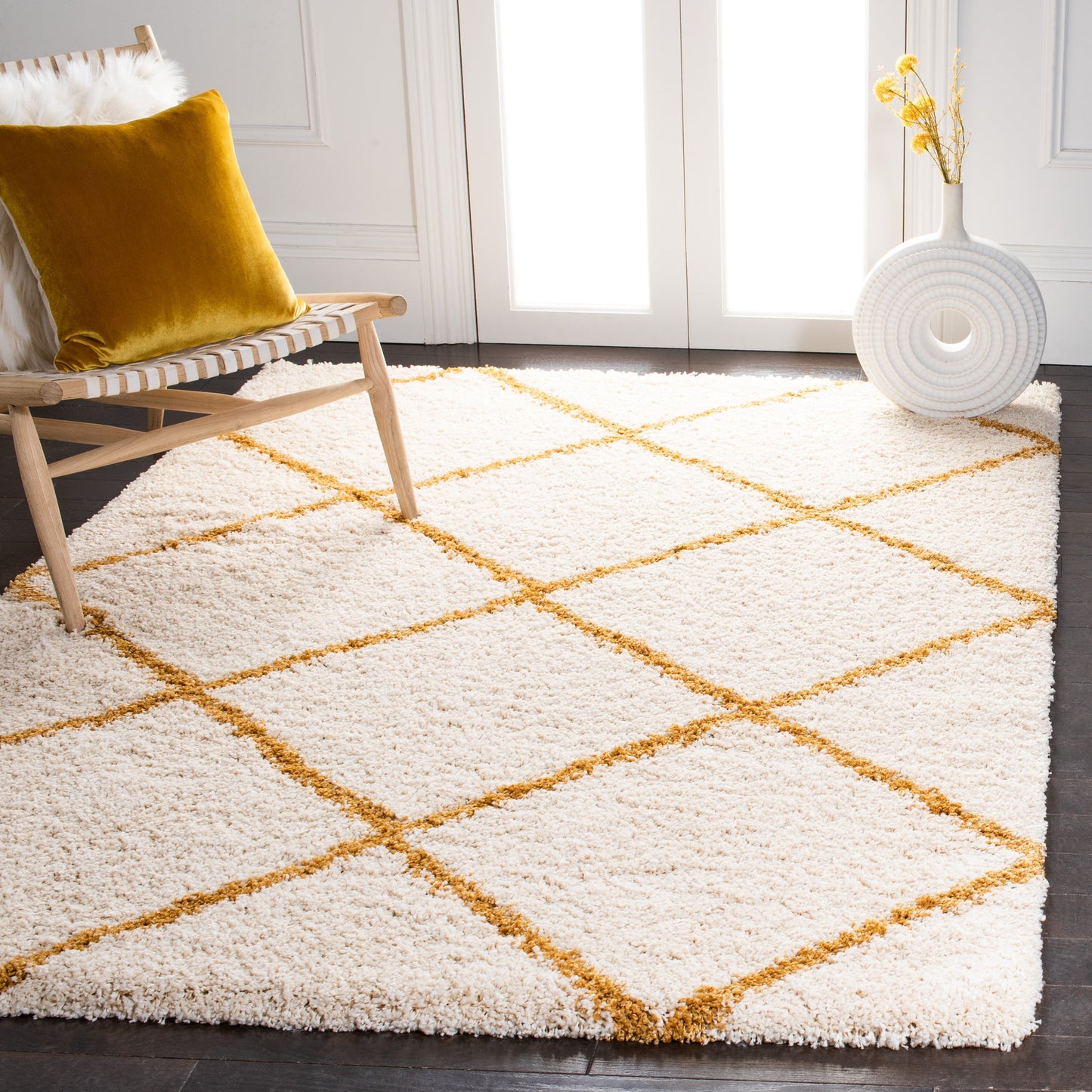 Tapis SAFAVIEH Hudson Shag Raili Diamond Trellis de 5 cm d'épaisseur