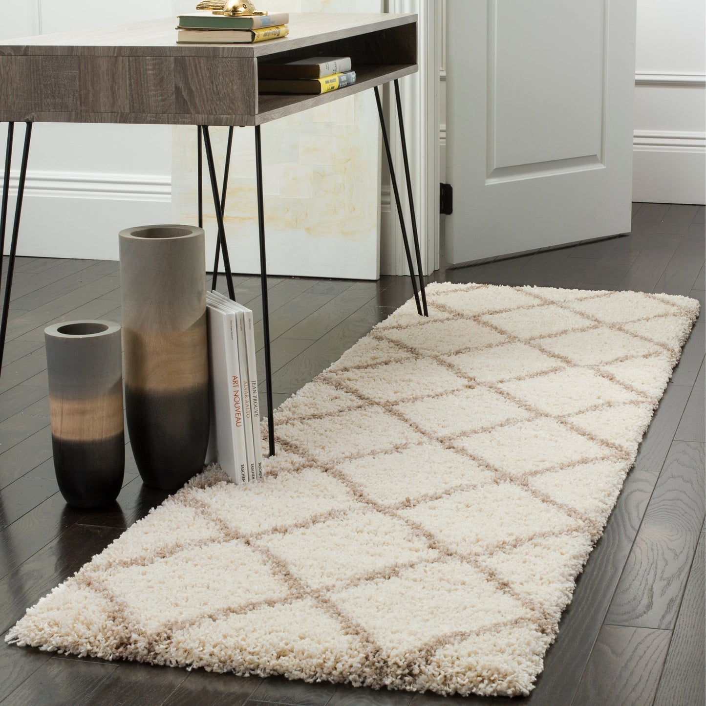 Tapis SAFAVIEH Hudson Shag Raili Diamond Trellis de 5 cm d'épaisseur
