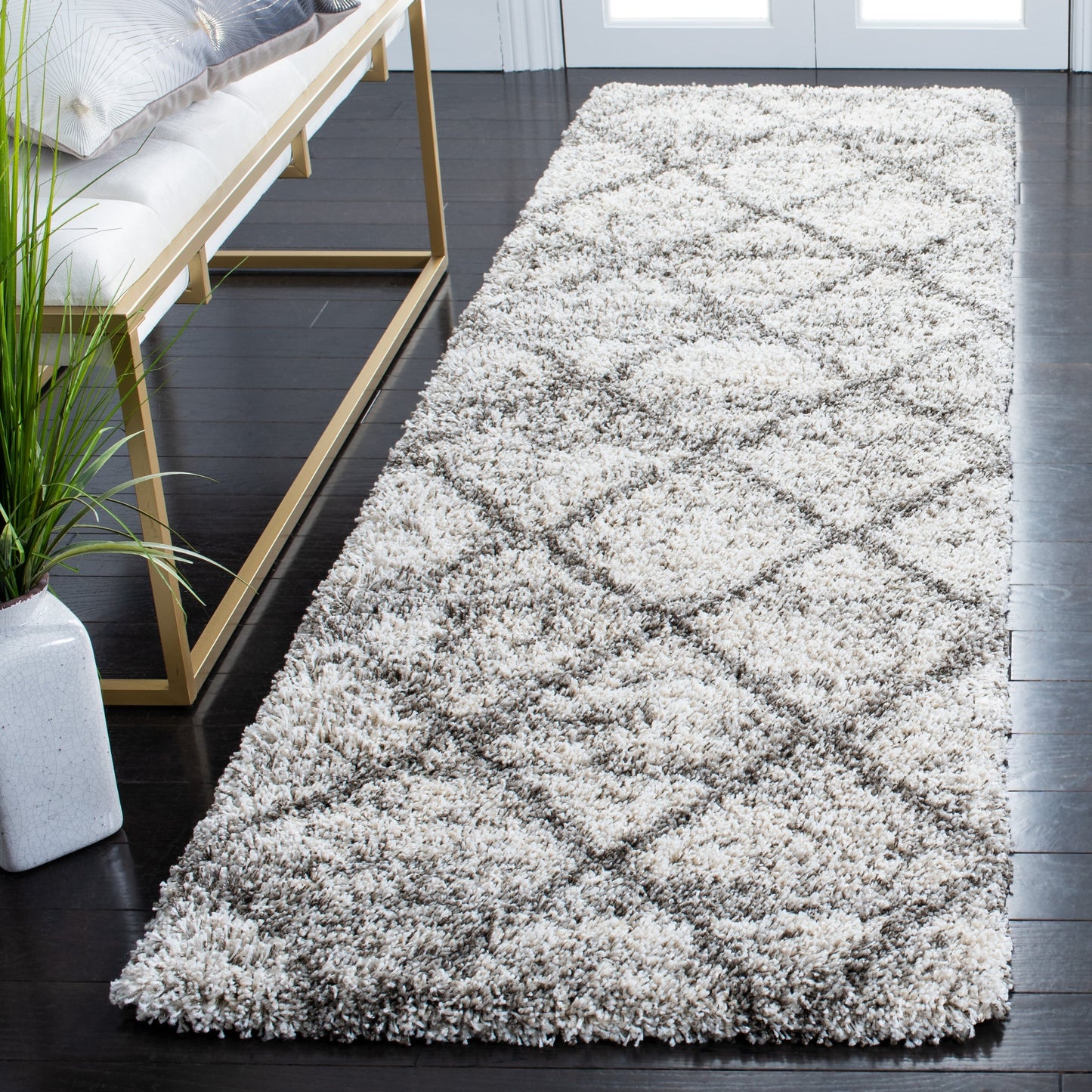 Tapis SAFAVIEH Hudson Shag Raili Diamond Trellis de 5 cm d'épaisseur