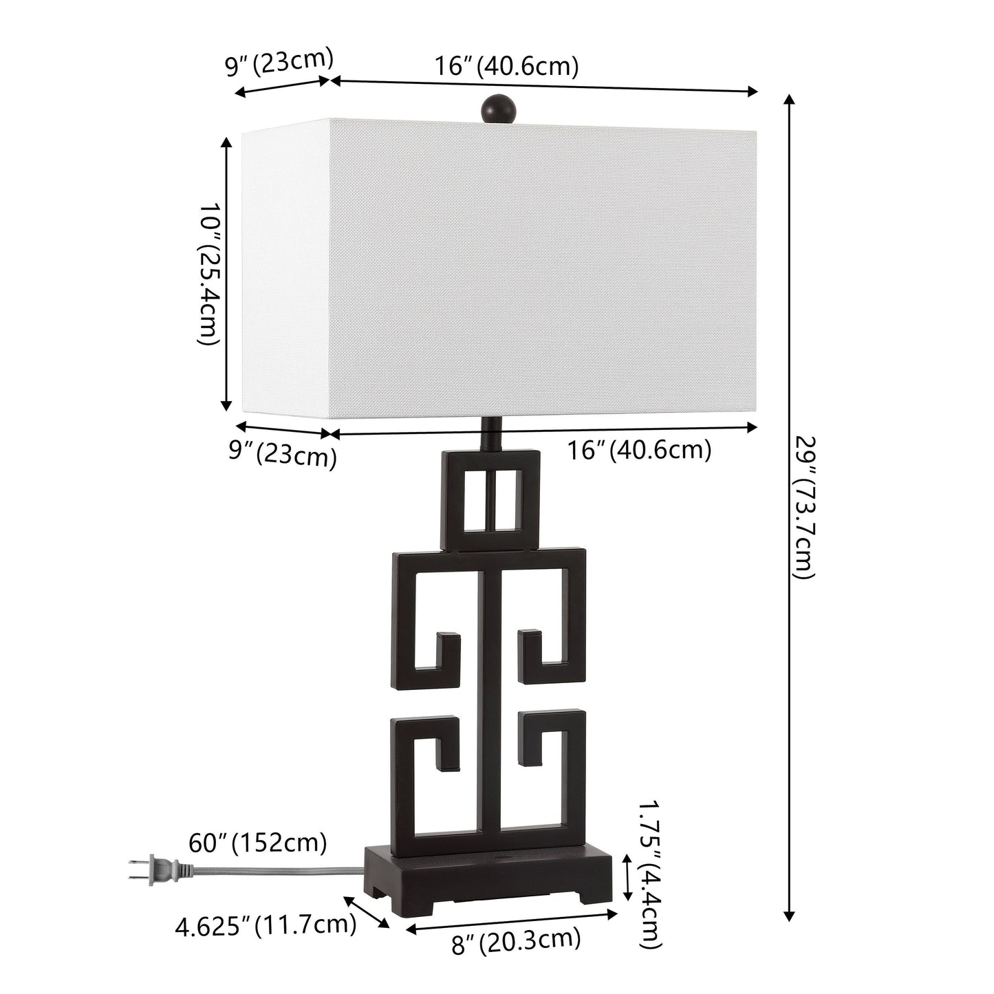 Lampe de table Chantelle de SAFAVIEH Lighting, 29 pouces, couleur or antique grec (lot de 2) – 16 l x 9 p x 29 h