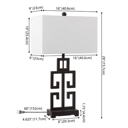 Lampe de table Chantelle de SAFAVIEH Lighting, 29 pouces, couleur or antique grec (lot de 2) – 16 l x 9 p x 29 h