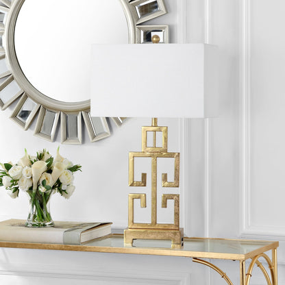 Lampe de table Chantelle de SAFAVIEH Lighting, 29 pouces, couleur or antique grec (lot de 2) – 16 l x 9 p x 29 h
