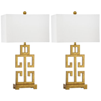 Lampe de table Chantelle de SAFAVIEH Lighting, 29 pouces, couleur or antique grec (lot de 2) – 16 l x 9 p x 29 h