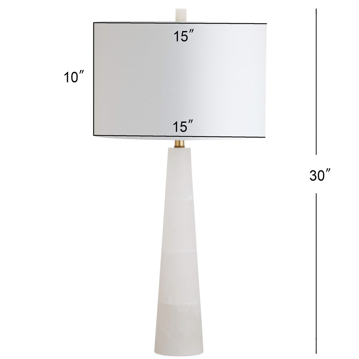 Lampe de table LED Giorgiana 30 pouces en albâtre de SAFAVIEH Lighting - 15 x 15 x 30 cm - 15 l x 15 p x 30 h