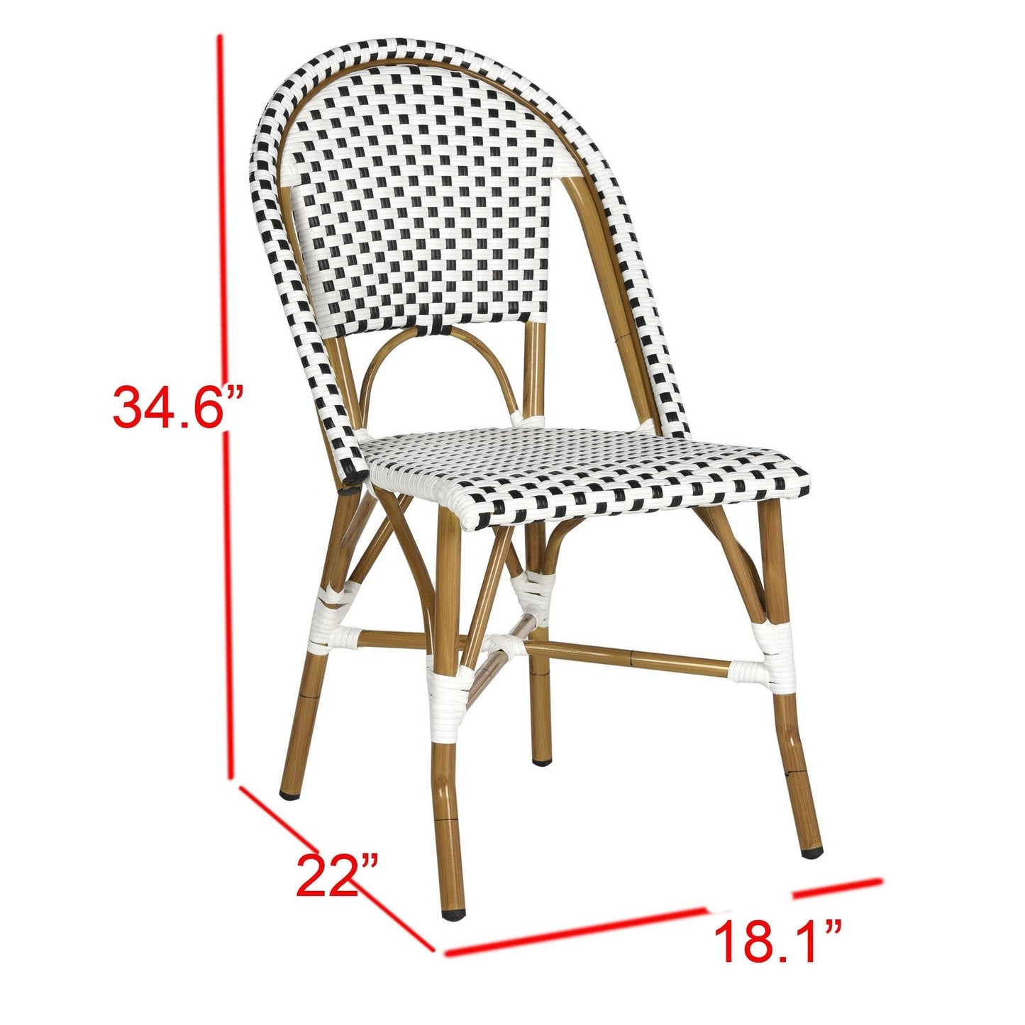 Chaises de salle à manger empilables SAFAVIEH Marolyn (lot de 2) - 18 L x 22 P x 35 H