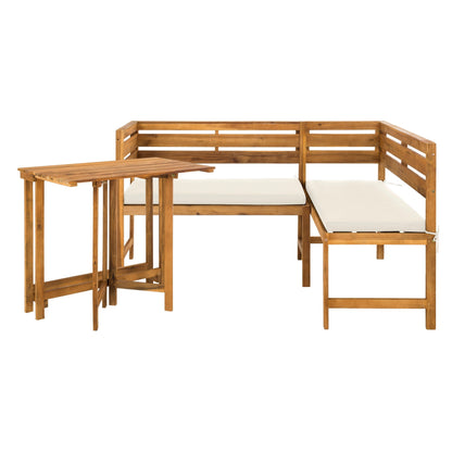 Ensemble de salon d'angle d'extérieur Kenna 3 pièces pour balcon SAFAVIEH - 39 l x 19 p x 33 h