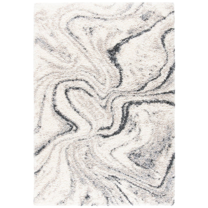 SAFAVIEH, Fontana Shag Zviya Tapis moderne abstrait de 5,1 cm d'épaisseur