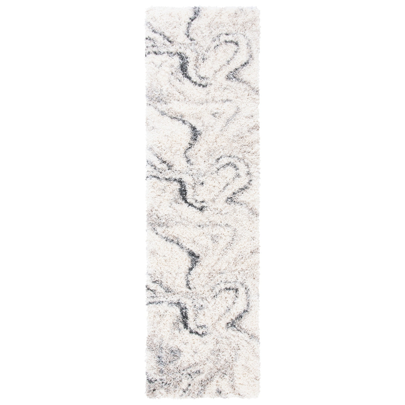 SAFAVIEH, Fontana Shag Zviya Tapis moderne abstrait de 5,1 cm d'épaisseur