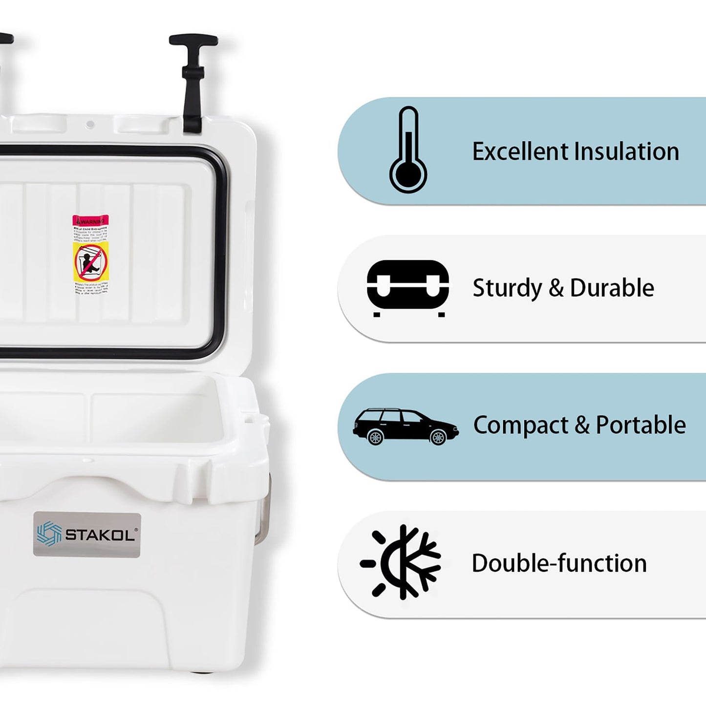 Glacière portable SKTAKOL 16 litres, étanche, 24 canettes de glace - Voir les détails