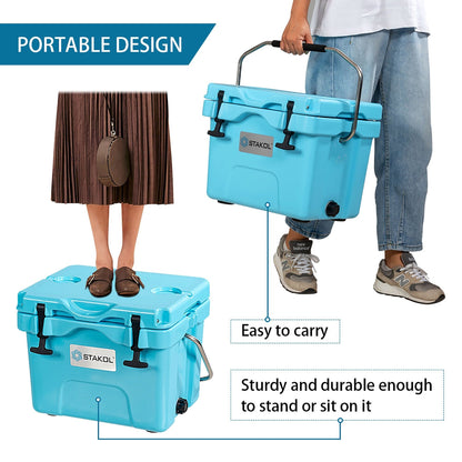 Glacière portable SKTAKOL 16 litres, étanche, 24 canettes de glace - Voir les détails
