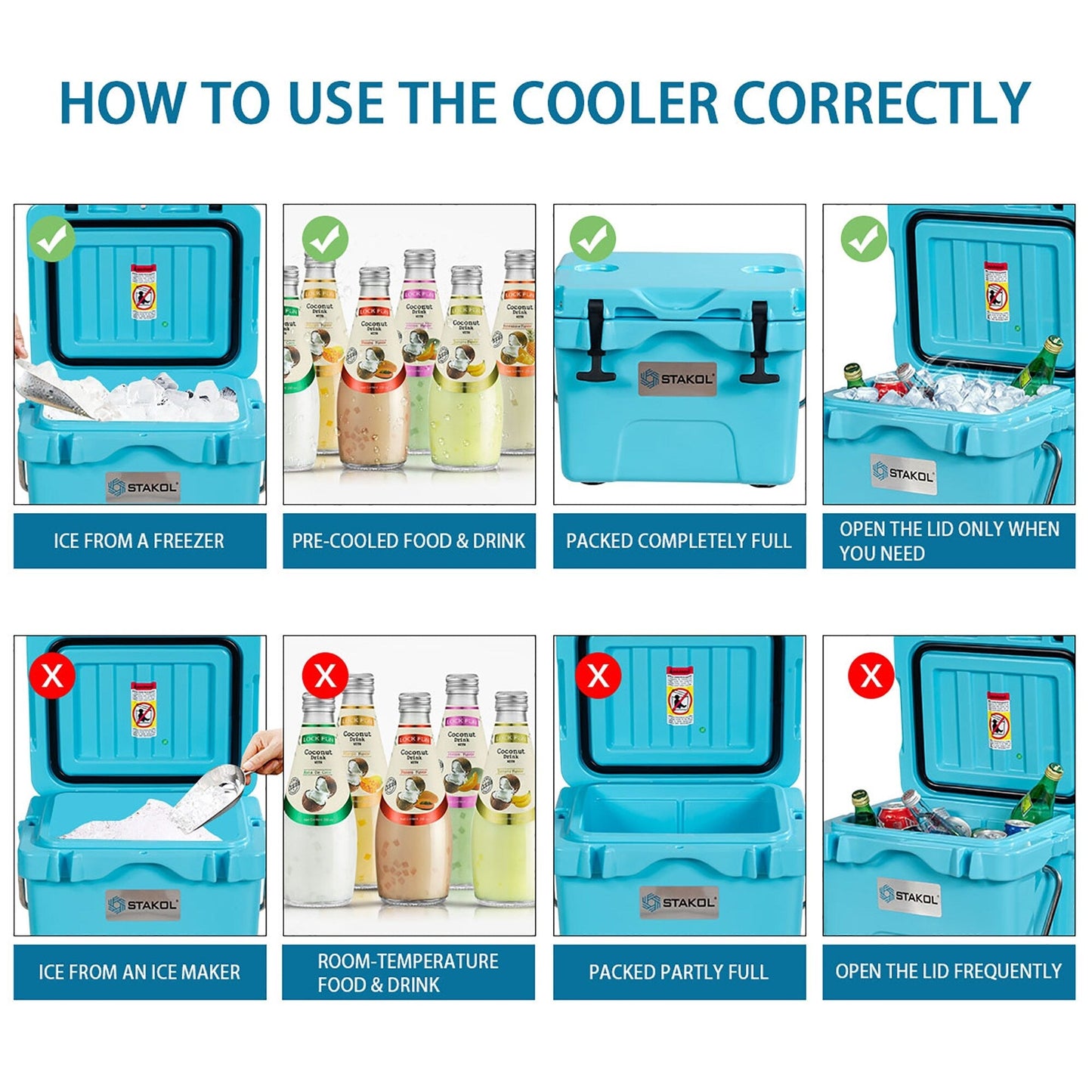 Glacière portable SKTAKOL 16 litres, étanche, 24 canettes de glace - Voir les détails